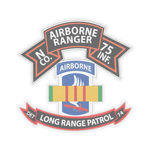 Load image into Gallery viewer, Kiss-Cut Stickers - SSI - Vietnam - N Co 75th Ranger - 173rd Airborne Brigade - VN Ribbon - LRSD X 300