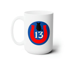 Load image into Gallery viewer, White Ceramic Mug 15oz - Army - 13th Infantry Division - Black Cat wo Txt