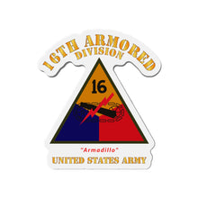 Load image into Gallery viewer, Die-Cut Magnets - Army - SSI - 16th Armored Division - Armadillo - US Army X 300