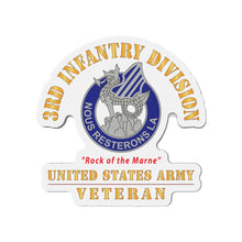 Load image into Gallery viewer, Die-Cut Magnets - Army - DUI - 3rd Infantry Division - Rock of the Marne - US Army Veteran X 300