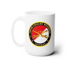 Load image into Gallery viewer, White Mug 15oz - Army - 180th Cavalry Regiment Branch Veteran - Red - White