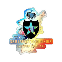 Load image into Gallery viewer, Holographic Die-cut Stickers - Korea Map - 2nd Infantry Div - Second to None - V1