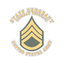 Load image into Gallery viewer, Kiss-Cut Stickers - Army - Staff Sergeant - SSG - Combat Veteran - Flat X 300