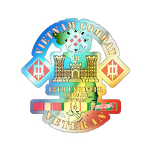 Load image into Gallery viewer, Holographic Die-cut Stickers - Vietnam Combat Engineer - 18th Engineer Bde w SVC