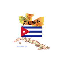 Load image into Gallery viewer, Kiss-Cut Vinyl Decals - Cuba - Cuba with Palm and Map X 300