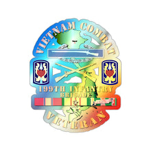 Load image into Gallery viewer, Holographic Die-cut Stickers - Vietnam Combat Infantry Veteran w 199th Inf Bde SSI V1