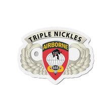 Load image into Gallery viewer, Die-Cut Magnets - Airborne Badge - 555th Parachute Infantry Bn - SSI w Triple Nickles Tab X 300