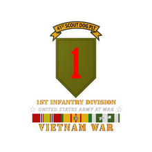 Load image into Gallery viewer, Kiss-Cut Vinyl Decals - Army - 41st Scout Dog Platoon 1st Infantry Div wo Top w VN SVC