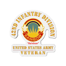 Load image into Gallery viewer, Die-Cut Magnets - Army - DUI - 42nd Infantry Division - Rainbow - US Army Veteran X 300