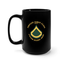 Load image into Gallery viewer, Black Mug 15oz - Army - Private First Class - PFC - Flat
