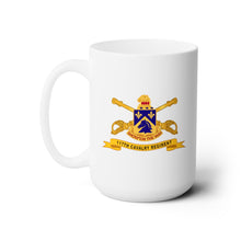 Load image into Gallery viewer, White Ceramic Mug 15oz - Army - 117th Cavalry Regiment w Br - Ribbon