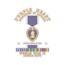 Load image into Gallery viewer, Kiss-Cut Stickers - Purple Heart - WIA w WWII SVC w Purple Heart - Middle East