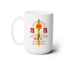 Load image into Gallery viewer, White Ceramic Mug 15oz - Army - Cold War Vet - 1st Missile Bn, 333rd Artillery 40th Artillery Group - Germany - Firing Missile w COLD SVC