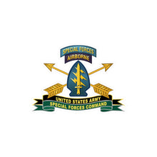 Load image into Gallery viewer, Kiss-Cut Vinyl Decals - Army - US Army Special Forces Command - SSI w Br - Ribbon X 300