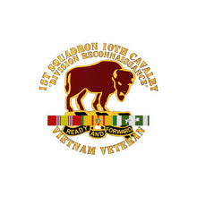 Load image into Gallery viewer, Kiss-Cut Vinyl Decals - Army - 1st Squadron, 10th Cavalry w SVC Ribbon