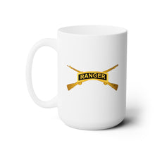 Load image into Gallery viewer, White Ceramic Mug 15oz - Army - Ranger Tab w Infantry Branch wo Txt