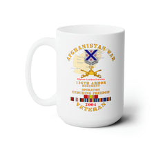 Load image into Gallery viewer, White Ceramic Mug 15oz - Army - Afghanistan War Vet - 126th Armor Regiment w AFGHAN SVC 2004