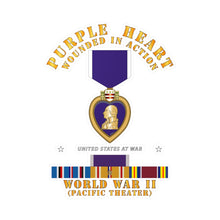 Load image into Gallery viewer, Kiss-Cut Vinyl Decals - Purple Heart - WIA w WWII SVC w Purple Heart - Pacific