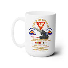 Load image into Gallery viewer, White Ceramic Mug 15oz - Army - Cold War Vet - 46th Artillery Group - Germany - 7th US Army - Honest John w COLD SVC