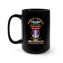 Load image into Gallery viewer, Black Mug 15oz - Army - Combat Veteran - 187th Infantry Regiment - Torii, Rakkasans, Let Valor Not Fail, English, Latin w CIB w AFGHAN SVC X 300