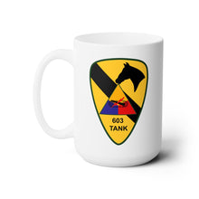 Load image into Gallery viewer, White Ceramic Mug 15oz - Army - 603rd Medium Tank Co - 1st Cav wo Txt