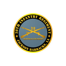 Load image into Gallery viewer, Kiss-Cut Vinyl Decals - Army - 38th Infantry Regiment - Buffalo Soldiers - Jackson Barracks, LA w Inf Branch
