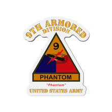 Load image into Gallery viewer, Die-Cut Magnets - Army - SSI - 9th Armored Division w Name Tape - Phantom - US Army X 300