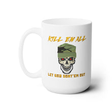 Load image into Gallery viewer, White Ceramic Mug 15oz - Army - Ranger Patrol Cap - Skull - Killem All - Let God Sortem Out X 300