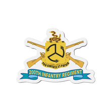 Load image into Gallery viewer, Die-Cut Magnets - Army - 200th Infantry Regiment - DUI w Br - Ribbon X 300