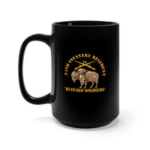 Load image into Gallery viewer, Black Mug 15oz - Army - 24th Infantry Regiment - Buffalo Soldiers w 24th Inf Branch Insignia