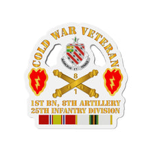 Load image into Gallery viewer, Die-Cut Magnets - Army - Cold War Vet w 1st Bn 8th Artillery - 25th ID w COLD SVC