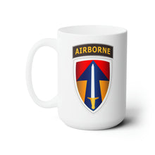 Load image into Gallery viewer, White Ceramic Mug 15oz - Army - II Field Force w Airborne Tab LRRP