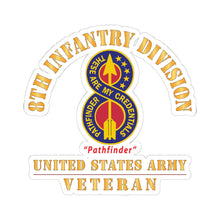 Load image into Gallery viewer, Kiss - Cut Stickers - Army - DUI - 8th Infantry Division - Pathfinder - US Army Veteran X 300