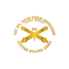 Load image into Gallery viewer, Kiss-Cut Vinyl Decals - Army - 1st Bn, 94th Field Artillery Regiment - Deep Steel w Arty Branch