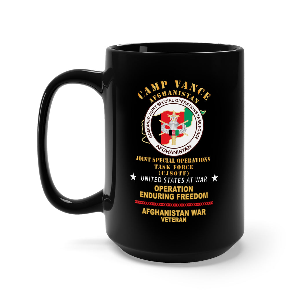 Black Mug 15oz - SOF - Camp Vance - Afghanistan - Combined Joint Special Operations Task Force - OEF - Afghanistan X 300