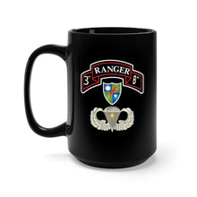 Load image into Gallery viewer, Black Mug 15oz - Army - 3rd Rgr Bn with DUI - Basic Airborne w Combat Jump Star X 300