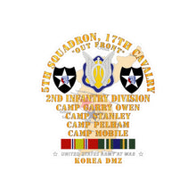 Load image into Gallery viewer, Kiss-Cut Vinyl Decals - Army - 5th Squadron, 17th Cavalry - 2nd ID w Map w KOREA SVC