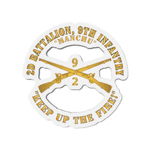 Load image into Gallery viewer, Die-Cut Magnets - Army - 2nd Bn 9th Infantry Regiment - Keep up the Fire w IN Branch X 300