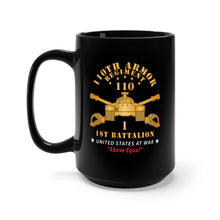 Load image into Gallery viewer, Black Mug 15oz - 1st Battalion, 110th Armor Regiment - Above Equal X 300
