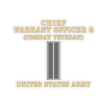 Load image into Gallery viewer, Kiss-Cut Stickers - Army - Chief Warrant Officer 6 - CW06 - Combat Veteran - Flat - X 300