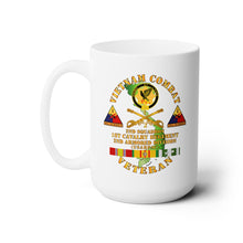 Load image into Gallery viewer, White Ceramic Mug 15oz - Army - Vietnam Combat Veteran - 2nd Squadron, 1st Cav Regt - 2nd Armor Div