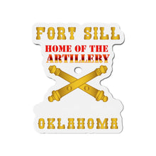 Load image into Gallery viewer, Die-Cut Magnets - Army - Fort SIll, Home of Artillery w Cassion - Gold X 300