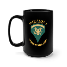 Load image into Gallery viewer, Black Mug 15oz - Army - Enlisted - SPEC 5 - Specialist 5 - Std - Retired X 300