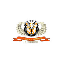 Load image into Gallery viewer, Kiss-Cut Vinyl Decals - Army - 112th Signal Battalion w Airborne Badge - DUI - Ribbon X 300