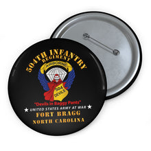 Load image into Gallery viewer, Custom Pin Buttons - 504th Infantry Regiment - Devils - FBNC