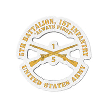 Load image into Gallery viewer, Die-Cut Magnets -SSI -Army - 5th Battalion, 1st Infantry Regiment Branch - Always First - US Army X 300