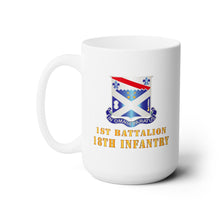 Load image into Gallery viewer, White Mug 15oz -Army - 1st Bn 18th Inf w DUI