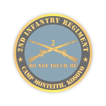 Load image into Gallery viewer, Kiss - Cut Stickers - Army - 2nd Infantry Regiment Branch - Do Not Touch Me - Camp Monteith, Kosovo X 300