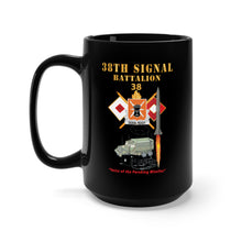 Load image into Gallery viewer, Black Mug 15oz - 38th Signal Bn - DUI - Br - Pershing Firing w Commo Station - Sat Dish X 300