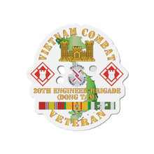 Load image into Gallery viewer, Die-Cut Magnets -SSI - Army - Vietnam Combat Veteran w 20th Engineer Brigade SSI - Dong Tam X 300
